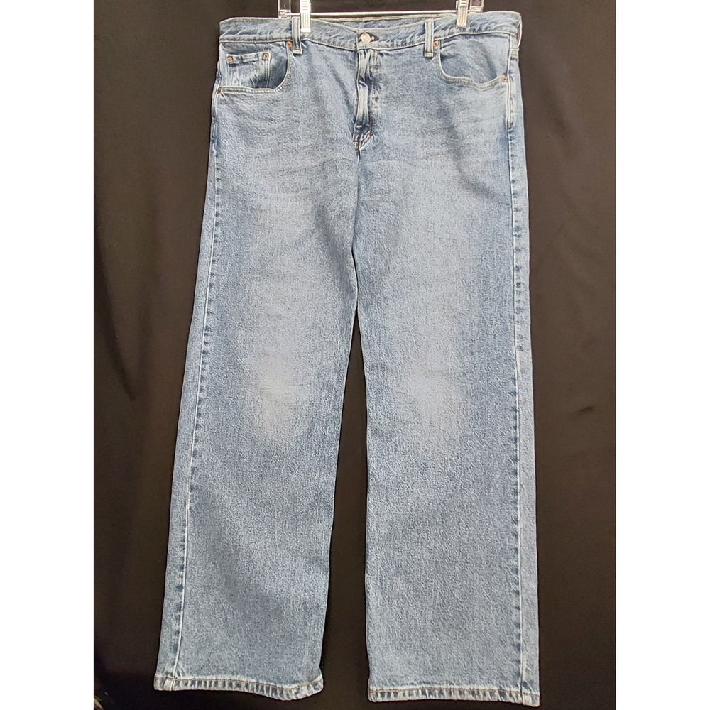 Levis 569 00569-0282 Loose Straight Jeans Mens 38x32 Light Wash Blue Denim